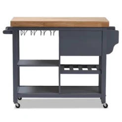 Sunderland Coastal And Farmhouse Natural Wood Kitchen Cart Gray, Light Brown - Baxton Studio 23 Sunderland Coastal And Farmhouse Natural Wood Kitchen Cart Gray, Light Brown - Baxton Studio -Baxton Studio GUEST 917c0c4e bfbb 4035 8b03 28dddba67c8f