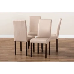 Set Of 4 Andrew Contemporary Espresso Wood Finish Fabric Dining Chairs Beige - Baxton Studio -Baxton Studio GUEST 91c01f35 2b26 4009 9f28 be8e468bdde4