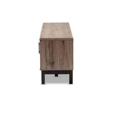 2 Door Arend Two-Tone Wood TV Stand For TVs Up To 55" Brown - Baxton Studio 5 2 Door Arend Two-Tone Wood TV Stand For TVs Up To 55" Brown - Baxton Studio - Image 5