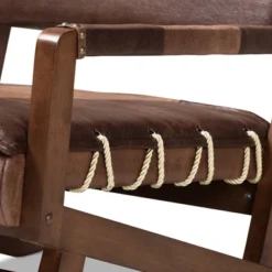 Rovelyn Faux Leather Walnut Finished Wood Lounge Chair Brown - Baxton Studio -Baxton Studio GUEST 921881c6 d405 4dca 8323 92b164fadffb