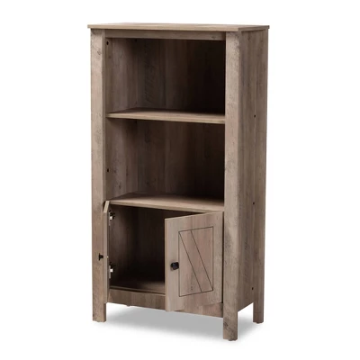 51.8" 3 Tier Derek Wood Bookcase Oak - Baxton Studio 1 51.8" 3 Tier Derek Wood Bookcase Oak - Baxton Studio