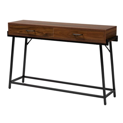 Eivor Wood And Metal 2 Drawer Console Table Walnut Brown/Black - Baxton Studio 1 Eivor Wood And Metal 2 Drawer Console Table Walnut Brown/Black - Baxton Studio