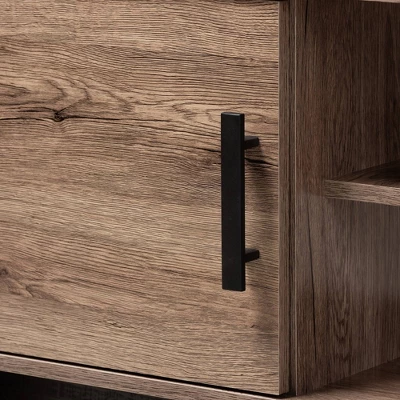 2 Door Arend Two-Tone Wood TV Stand For TVs Up To 55" Brown - Baxton Studio 1 2 Door Arend Two-Tone Wood TV Stand For TVs Up To 55" Brown - Baxton Studio