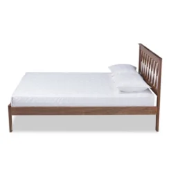 Queen Malene Wood Platform Bed Walnut - Baxton Studio