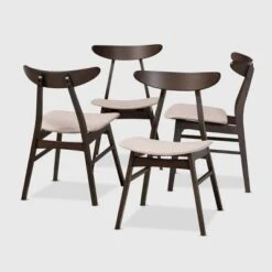 Set Of 4 Britte Fabric Upholstered Wood Dining Chairs - Baxton Studio 11 Set Of 4 Britte Fabric Upholstered Wood Dining Chairs - Baxton Studio -Baxton Studio GUEST 937caab0 23c2 455b bbf2 789cdf4772a8