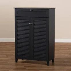Shelf Wood Shoe Storage Cabinet With Drawer Coolidge Black - Baxton Studio 16 Shelf Wood Shoe Storage Cabinet With Drawer Coolidge Black - Baxton Studio -Baxton Studio GUEST 939c1c7a 264e 485a 9956 a7212ddf065f