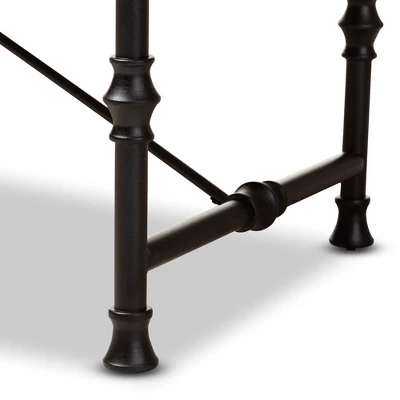 Baxton Studio Verdin Wood Finished Criss Cross Desk Bronze - BaxtonStudio 2 Baxton Studio Verdin Wood Finished Criss Cross Desk Bronze - BaxtonStudio - Image 2