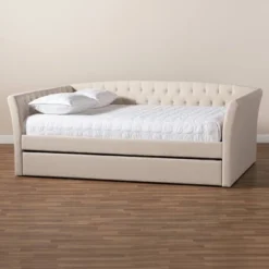 Delora Upholstered Daybed With Trundle Beige - Baxton Studio 18 Delora Upholstered Daybed With Trundle Beige - Baxton Studio -Baxton Studio GUEST 93f7d579 9dec 4b75 b063 bba5e108b395