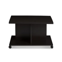 Baxton Studio 33 Cladine Modern Coffee Table With Storage Compartments & Castors - Baxton Studio