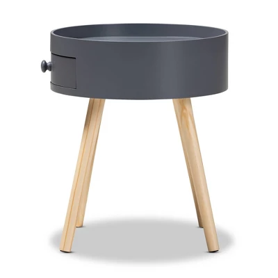 Jessen 1 - Drawer Wood Nightstand - Baxton Studio 5 Jessen 1 - Drawer Wood Nightstand - Baxton Studio - Image 5