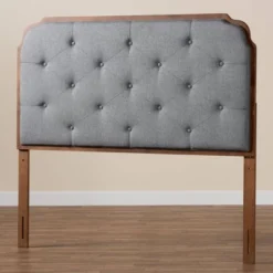 Baxton Studio King Shanti Fabric And Wood Headboard Gray/Walnut Brown: Tufted, Adjustable Height 11 Baxton Studio King Shanti Fabric And Wood Headboard Gray/Walnut Brown: Tufted, Adjustable Height -Baxton Studio GUEST 9488b49e 9fe0 4915 bb3a 42448fb9e635