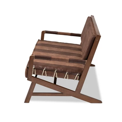 Rovelyn Faux Leather Finished Wood Sofa Brown - Baxton Studio 1 Rovelyn Faux Leather Finished Wood Sofa Brown - Baxton Studio