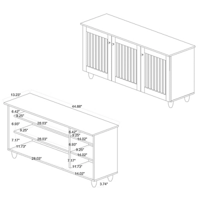 Fernanda Wood 3 Door Cabinet Oak Brown/Black - Baxton Studio 8 Fernanda Wood 3 Door Cabinet Oak Brown/Black - Baxton Studio - Image 8