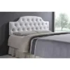 Queen Morris Modern And Contemporary Faux Leather Upholstered Button-Tufted Scalloped Headboard White - Baxton Studio