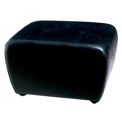 Full Leather Ottoman With Rounded Sides - Baxton Studio 1 Full Leather Ottoman With Rounded Sides - Baxton Studio