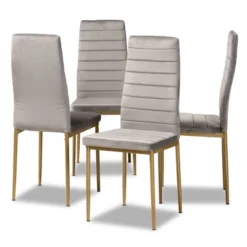 4pc Armand Velvet Fabric Upholstered And Metal Dining Chair Set - Baxton Studio 18 4pc Armand Velvet Fabric Upholstered And Metal Dining Chair Set - Baxton Studio -Baxton Studio GUEST 969ea76b 11da 4041 9042 c6c933d7aea7