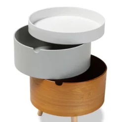 3 Tier Elison Wood Nightstand White - Baxton Studio: Mid-Century Modern Bedside Table With Storage & Removable Tray -Baxton Studio GUEST 96c48e9e 9d4a 412f 8447 91eda6e1c7d5