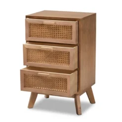 Baden Wood With Rattan 3 Drawer Nightstand Walnut Brown - Baxton Studio 14 Baden Wood With Rattan 3 Drawer Nightstand Walnut Brown - Baxton Studio -Baxton Studio GUEST 974d3518 020d 45bb 9e91 e84fa293cfe2