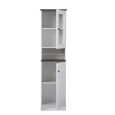 Lauren TwoTone And Buffet And Hutch Kitchen Cabinet White/Dark Brown - Baxton Studio 2 Lauren TwoTone And Buffet And Hutch Kitchen Cabinet White/Dark Brown - Baxton Studio - Image 2