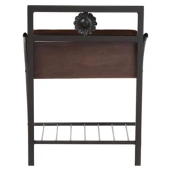 Jevenci Vintage Antique Dark Bronze Metal And Wood 1-Drawer Nightstand - Walnut - Baxton Studio -Baxton Studio GUEST 975c83e5 4e7f 4ecb b3a8 aeac51060e43