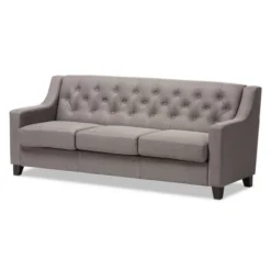 Arcadia Modern And Contemporary Fabric Upholstered Button Tufted Living Room 3 Seater Sofa - Baxton Studio -Baxton Studio GUEST 975fa8ad 359c 415b 9df7 99e12d6009cd
