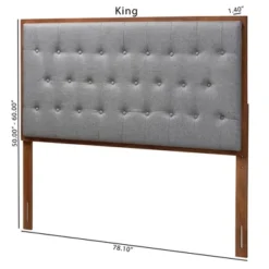 Baxton Studio Baxton Studio King Harumi Fabric And Wood Headboard Gray/Walnut Brown -Baxton Studio GUEST 977e94f8 daad 4430 b24f 81e7af4f2741