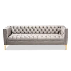 Zanetta Velvet Finished Sofa Gray - Baxton Studio 15 Zanetta Velvet Finished Sofa Gray - Baxton Studio -Baxton Studio GUEST 978dedc2 8923 4e08 aa93 cf897fbe893c