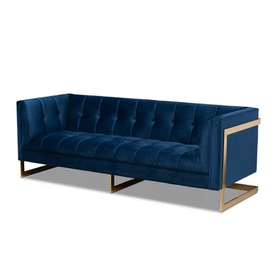 Ambra Velvet Sofa - Baxton Studio 11 Ambra Velvet Sofa - Baxton Studio - Image 11