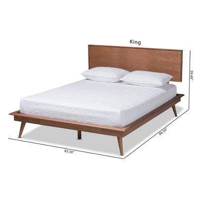 King Karine Finished Wood Platform Bed Brown - Baxton Studio 2 King Karine Finished Wood Platform Bed Brown - Baxton Studio - Image 2