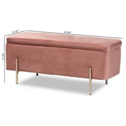 Rockwell Blush Velvet Metal Storage Bench Pink/Gold - Baxton Studio 19 Rockwell Blush Velvet Metal Storage Bench Pink/Gold - Baxton Studio -Baxton Studio GUEST 985496f6 c1ce 4e2d 86b4 c1589a9116d3
