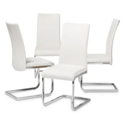 Set Of 4 Cyprien Modern And Contemporary Faux Leather Upholstered Dining Chairs - Baxton Studio 11 Set Of 4 Cyprien Modern And Contemporary Faux Leather Upholstered Dining Chairs - Baxton Studio -Baxton Studio GUEST 99156360 0933 4caa 868b 938510b575f9