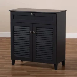 Shelf Wood Shoe Storage Cabinet With Drawer Coolidge Finished Dark Gray - Baxton Studio 16 Shelf Wood Shoe Storage Cabinet With Drawer Coolidge Finished Dark Gray - Baxton Studio -Baxton Studio GUEST 9984c3dd f884 4b2d a9a7 baf4359c4400