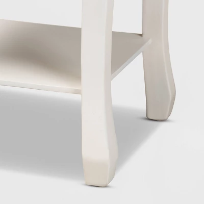 Gabrielle 2 Drawer Wood Nightstand White/Brass - Baxton Studio 5 Gabrielle 2 Drawer Wood Nightstand White/Brass - Baxton Studio - Image 5