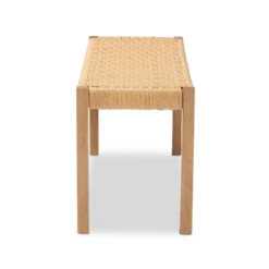 Pacari Rustic Transitional Wood Hemp Accent Bench Oak Brown - Baxton Studio -Baxton Studio GUEST 99a9113e 5fb3 419b 8e26 876e6b2c914e