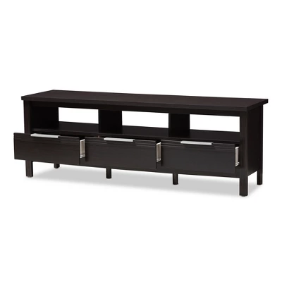 Elaine Modern And Contemporary Finished TV Stand For TVs Up To 60" Dark Brown - Baxton Studio 1 Elaine Modern And Contemporary Finished TV Stand For TVs Up To 60" Dark Brown - Baxton Studio