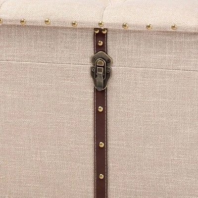 Kyra Fabric Upholstered Storage Trunk Ottoman - Baxton Studio 6 Kyra Fabric Upholstered Storage Trunk Ottoman - Baxton Studio - Image 6