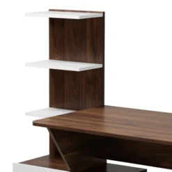 Tobias Two-Tone Wood Storage Computer Desk With Shelves Walnut - Baxton Studio 12 Tobias Two-Tone Wood Storage Computer Desk With Shelves Walnut - Baxton Studio -Baxton Studio GUEST 9a046470 c654 478f 8947 f75ecd569b63