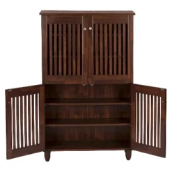 Fernanda Modern And Contemporary 4-Door Wooden Entryway Shoes Storage Tall Cabinet - Oak Brown - Baxton Studio 9 Fernanda Modern And Contemporary 4-Door Wooden Entryway Shoes Storage Tall Cabinet - Oak Brown - Baxton Studio -Baxton Studio GUEST 9a06535d 1c8e 43a9 b64d d062c711dddd