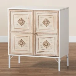 Favian Two-Tone Wood And Metal 2 Door Sideboard Dining Cabinet White/Weathered Brown - Baxton Studio 17 Favian Two-Tone Wood And Metal 2 Door Sideboard Dining Cabinet White/Weathered Brown - Baxton Studio -Baxton Studio GUEST 9ae8c33f d2d0 4068 bde2 516d324894b6