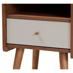 Elario Wood 1 Drawer Nightstand White/Walnut/Brown - Baxton Studio 11 Elario Wood 1 Drawer Nightstand White/Walnut/Brown - Baxton Studio -Baxton Studio GUEST 9b03456c 530b 4920 ae65 9da33131303e