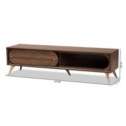Dena Wood And Gold TV Stand For TVs Up To 60" Walnut - Baxton Studio 17 Dena Wood And Gold TV Stand For TVs Up To 60" Walnut - Baxton Studio -Baxton Studio GUEST 9b9fe605 c25b 40e3 95e8 db25998c0615