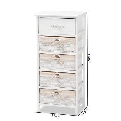 Madelia Wood 1 Drawer Storage Unit White - Baxton Studio 10 Madelia Wood 1 Drawer Storage Unit White - Baxton Studio - Image 10