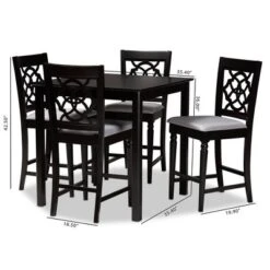 5pc Arden Upholstered Wood Pub Counter Height Dining Set Gray/Espresso - Baxton Studio 9 5pc Arden Upholstered Wood Pub Counter Height Dining Set Gray/Espresso - Baxton Studio -Baxton Studio GUEST 9ceb0636 0e69 4b20 93ce a607e4f9d58c