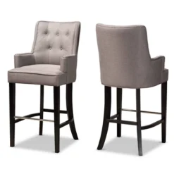 2pc Aldon Upholstered And Wood Bar Stool Set - Baxton Studio 17 2pc Aldon Upholstered And Wood Bar Stool Set - Baxton Studio -Baxton Studio GUEST 9d0aca57 86a7 4af1 b237 88c99d695c06