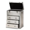 Serge Metal 3 Drawer Accent Storage Chest Silver - Baxton Studio