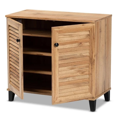 Coolidge Wood 2 Door Storage Cabinet Oak Brown - Baxton Studio 1 Coolidge Wood 2 Door Storage Cabinet Oak Brown - Baxton Studio