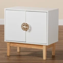 Kamana Two-Tone Wood And Metal 2 Door Storage Cabinet White/Gold/Oak Brown - Baxton Studio 15 Kamana Two-Tone Wood And Metal 2 Door Storage Cabinet White/Gold/Oak Brown - Baxton Studio -Baxton Studio GUEST 9f185497 f7b1 49bf ae4a 26b802e73e4a