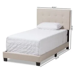 Twin Brookfield Modern And Contemporary Fabric Upholstered Bed Beige - Baxton Studio 13 Twin Brookfield Modern And Contemporary Fabric Upholstered Bed Beige - Baxton Studio -Baxton Studio GUEST 9f727855 6df5 4e0e b563 0737a11756df