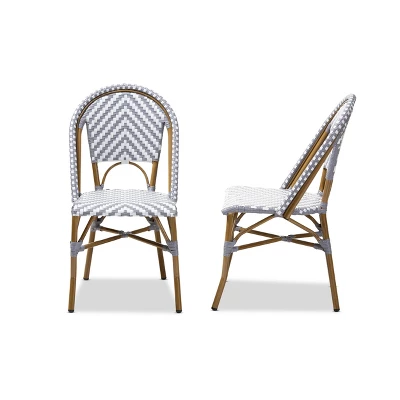 Set Of 2 Celie Indoor And Outdoor Stackable Bistro Dining Chairs - Baxton Studio 2 Set Of 2 Celie Indoor And Outdoor Stackable Bistro Dining Chairs - Baxton Studio - Image 2
