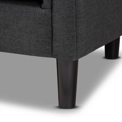 Bisset Chesterfield Chair Gray - Baxton Studio 3 Bisset Chesterfield Chair Gray - Baxton Studio - Image 3